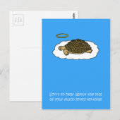 Sympathie voor het verlies van Pet Tortoise Briefkaart (Voorkant / Achterkant)