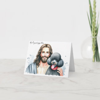 Sympathie voor hond verlies-Jezus met poedel Kaart