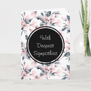 Sympathie voor roze en grijze Floral Waterverf Kaart