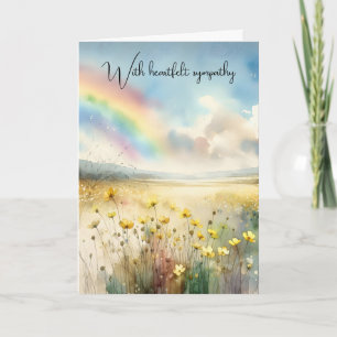 Sympathie Waterverf Regenboog in een Wildflower Me Kaart