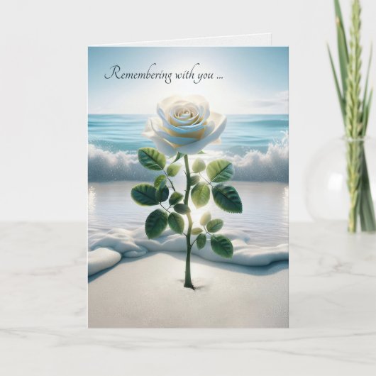 Sympathie Witte Roos In Strandzand Kaart (Voorkant)