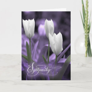 Sympathie Witte Tulpen en Lavender Paarse Tint Kaart