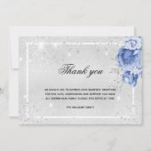 Sympathie zilverblauw lichtsparren bedankkaart (Voorkant)