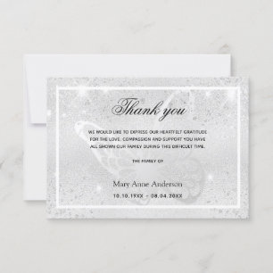 Sympathie zilveren vlinder bedankt