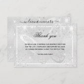 Sympathie zilveren vlinder foto bedankt (Voorkant / Achterkant)