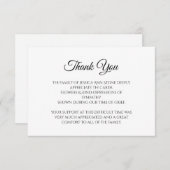 Sympathie Zwart Script Eenvoudige begrafenis Dank Kaart (Voorkant / Achterkant)