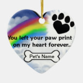 Sympathiegedicht afdrukken Paw Keramisch Ornament (Voorkant)