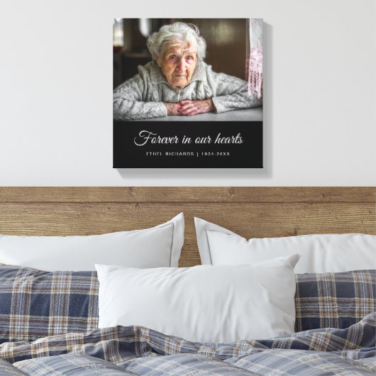 Sympathieherdenking bij het liefhebben van geheuge canvas afdruk (Insitu (Slaapkamer))