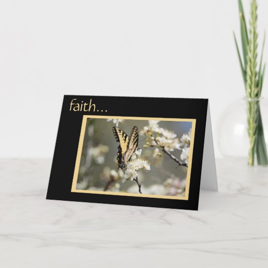 Sympathiekaart: Butterfly w verse on Faith Kaart (Voorkant)