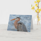 Sympathiekaart met geweldige blauwe heron kaart (Gele Bloem)