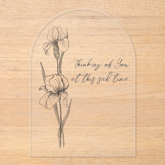 sympathiekaart met handgetekende iris acryl uitnodigingen (Voorkant)