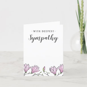 Sympathiekaarten met roze magnoliumbloemen kaart