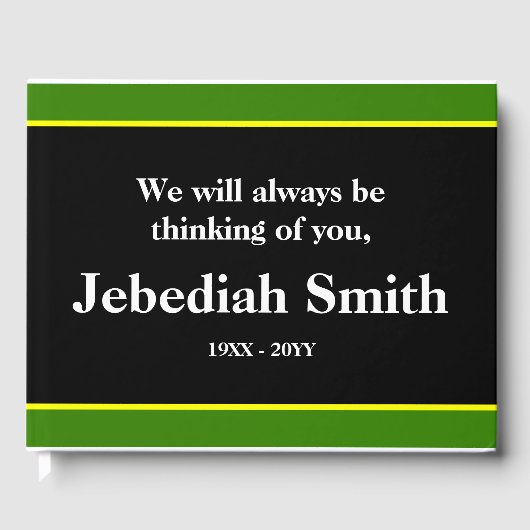 Sympathies de deuil et de respect Livre d'or (Recto)