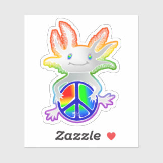Sympathique arc-en-ciel Axolotl avec Sticker pour