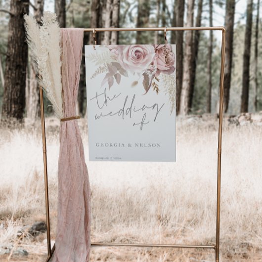 Sympathique Blush Floral Grand Poster Mariage Pann