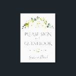 Sympathique Crème Blanche Florale Livre d'or<br><div class="desc">Charmante carte florale crème blanche. Il présente de magnifiques fleurs d'aquarelle crème blanche,  un séparateur fleuri,  le tout sur un arrière - plan blanc. Utilisez l'outil Personnaliser pour ajouter vos informations. Pour les articles correspondants,  s'il vous plaît,  visitez ma collection de Fleurs blanches délicates.</div>