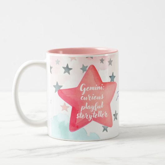 Sympathique Gemini Zodiac Signe Mug personnalisé p (Gauche)