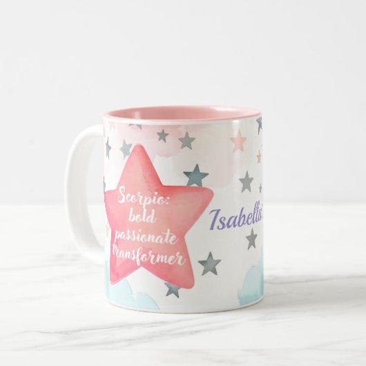 Sympathique Scorpio personnalisé Zodiac Signe Mug (Devant gauche)