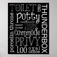 Sympathique Toilette Salle de bain Signal Poster I