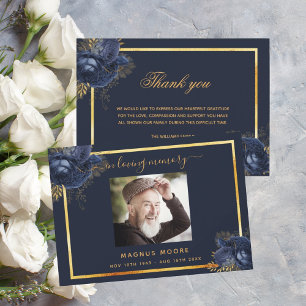 Sympathy bleu floral or merci photo