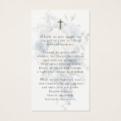 Sympathy Blue Floral Photo Cross Prayer Card Visitekaartje (Achterkant)