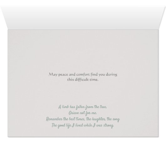 Sympathy Card met een zorgzaam vers (Binenzijde Horizontaal (Onderkant))