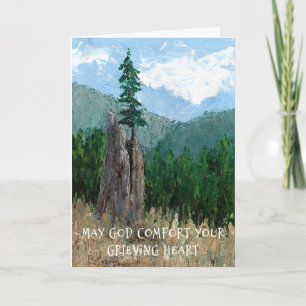 Sympathy Card Mountain Tree Kaart