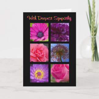 Sympathy Card - roze paarse bloemen Kaart
