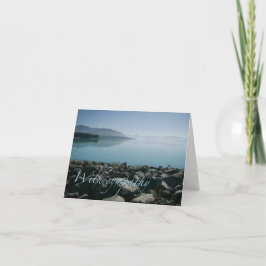 Sympathy card with serene lake and mountain view kaart