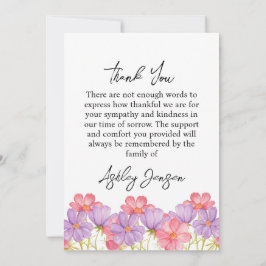 Sympathy Cosmos Photo Funeral Thank You Card Bedankkaart