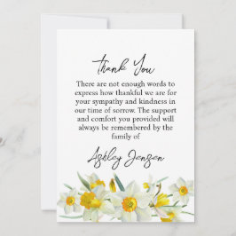 Sympathy Daffodil Photo Funeral Thank You Card Bedankkaart