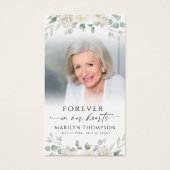 Sympathy Elegant Floral Photo Prayer Card (Devant)