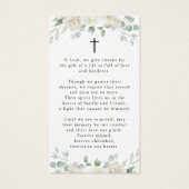 Sympathy Floral Cross Photo Prayer Card (Dos)