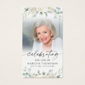 Sympathy Floral Cross Photo Prayer Card (Devant)