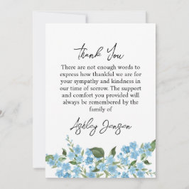 Sympathy Forget me not Photo Thank You Card Bedankkaart