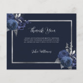 Sympathy funéraire bleu floral photo carte de reme (Dos)