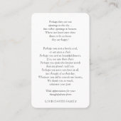 Sympathy Funeral Blue Hydrangea Cartes de prière (Dos)