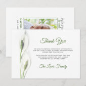 Sympathy Funeral Calla Lily Flower Merci PHOTO (Devant / Derrière)