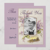 Sympathy Funeral Lilac Vintage Floral Merci (Devant / Derrière)