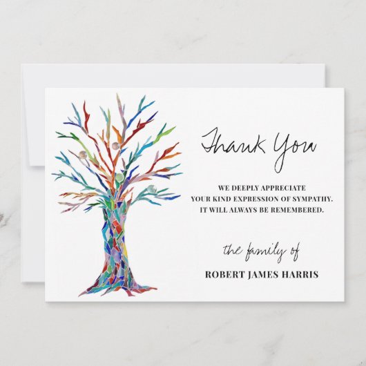 Sympathy Funeral Memorial Tree Merci (Devant)