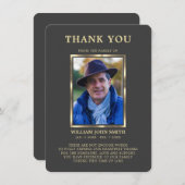 Sympathy Funeral Memory MERCI Photo GRAY (Devant / Derrière)