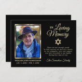 Sympathy Funeral Memory MERCI Star David Photo (Devant / Derrière)