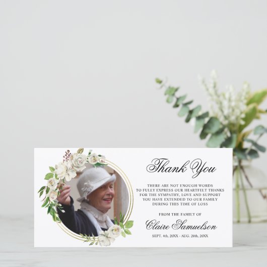 Sympathy Funeral MERCI Aquarelle Florale PHOTO (Debout devant)