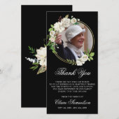 Sympathy Funeral MERCI Aquarelle Florale PHOTO (Devant / Derrière)