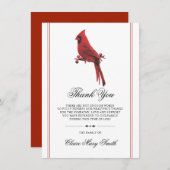 Sympathy Funeral MERCI Cardinal Bird (Devant / Derrière)