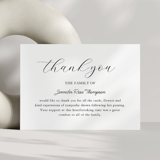 Sympathy Funeral Merci Cartes