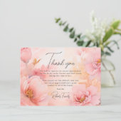 Sympathy Funeral Pink Peonies Merci Vintage (Debout devant)