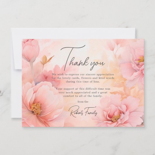 Sympathy Funeral Pink Peonies Merci Vintage (Devant)