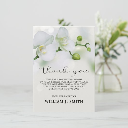 Sympathy Funeral White Orchidées MERCI | PHOTO (Debout devant)