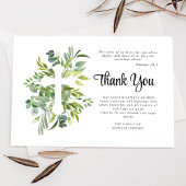 Sympathy Greenery Cross Begrafenis Bedankkaart
